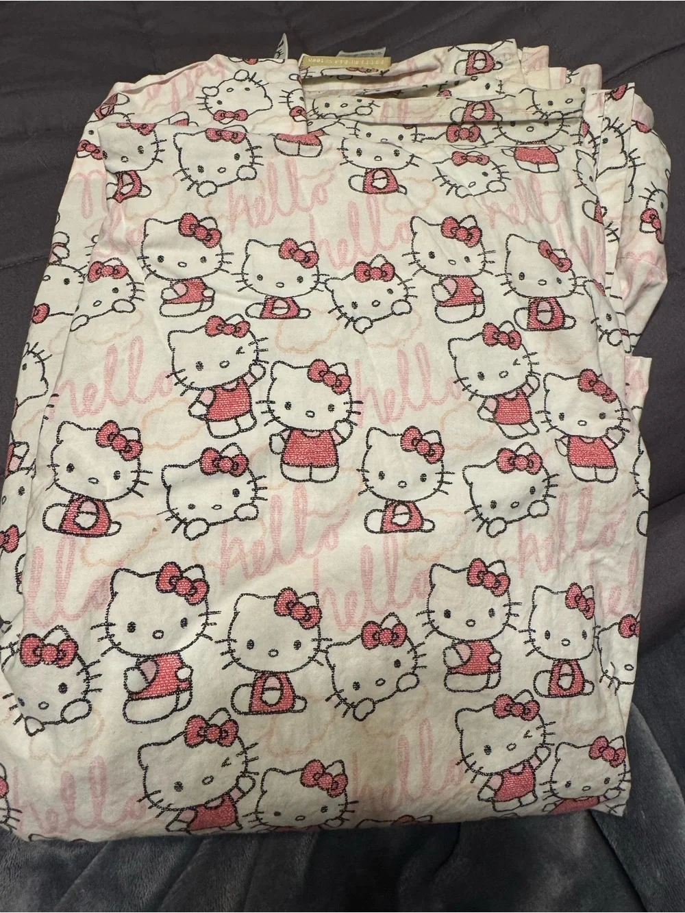 Pottery Barn Teen White and Pink Hello Kitty Cotton Bedding